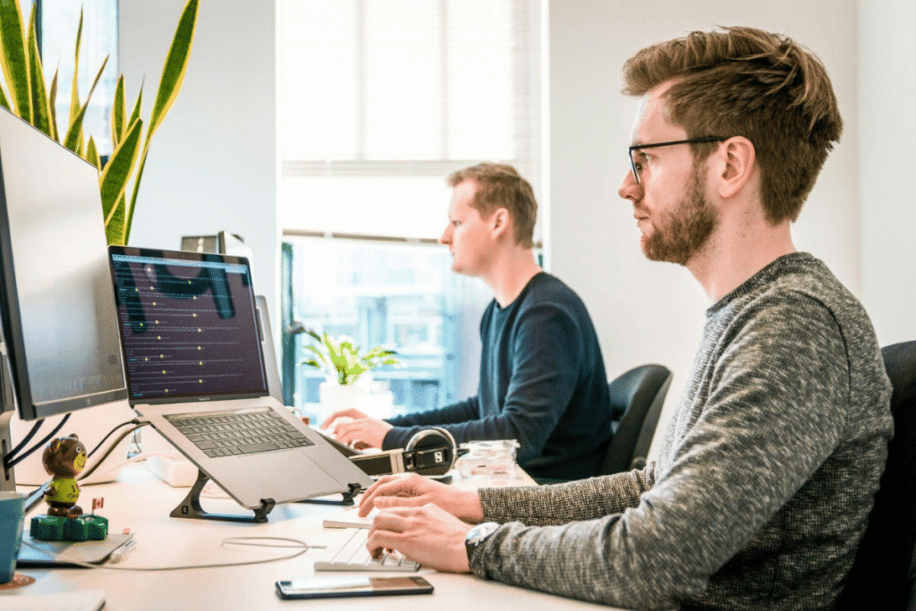 a team of people follows Darren and Mike's advice to land their first few sales.